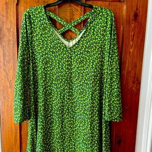 New Directions Green Yellow. Black Blue Knit Dress XL